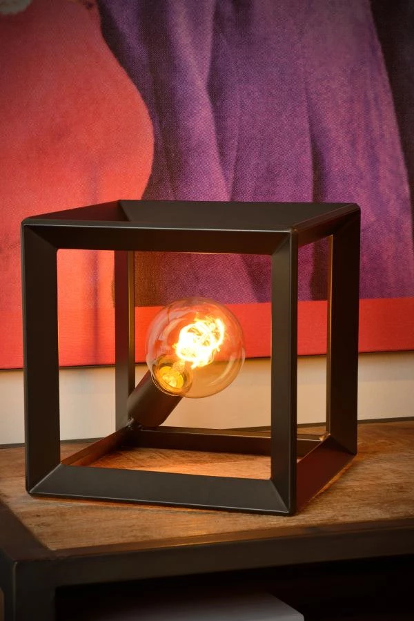 Lucide THOR - Lampe de table - 1xE27 - Fer gris - ambiance 1